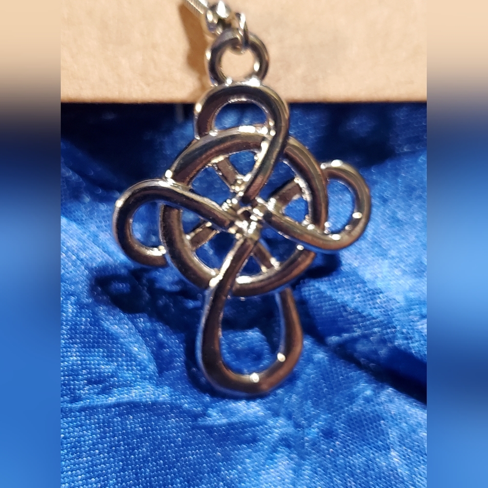 Silver Celtic Cross earrings.